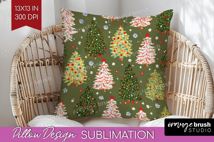 Retro Christmas Pillow Sublimation - Vintage Aesthetic Cover