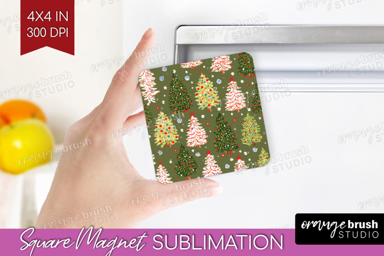 Retro Christmas Magnet Sublimation - Vintage Aesthetic PNG