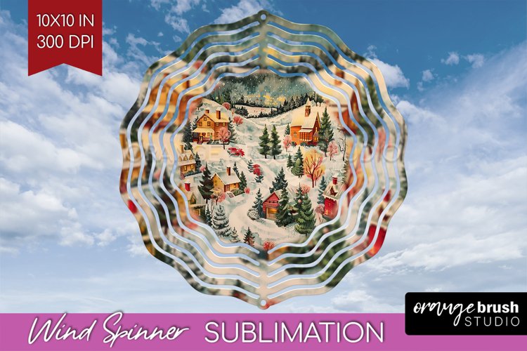 Retro Christmas Wind Spinner PNG - Xmas Holiday Sublimation