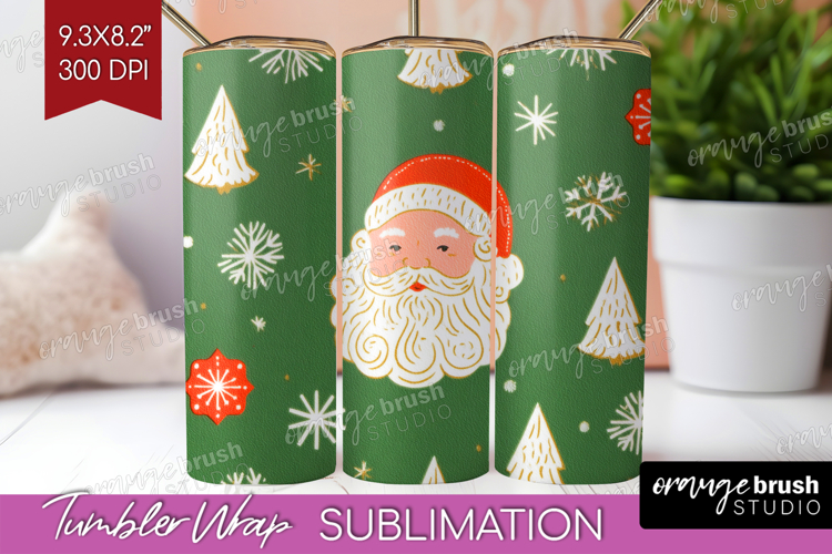 Retro Christmas Tumbler Wrap - Vintage Aesthetic Tumbler PNG