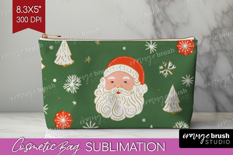 Retro Christmas Cosmetic Bag - Vintage Aesthetic Makeup Bag