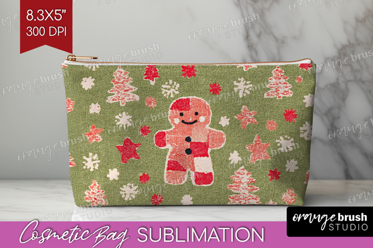 Retro Christmas Cosmetic Bag - Vintage Aesthetic Makeup Bag