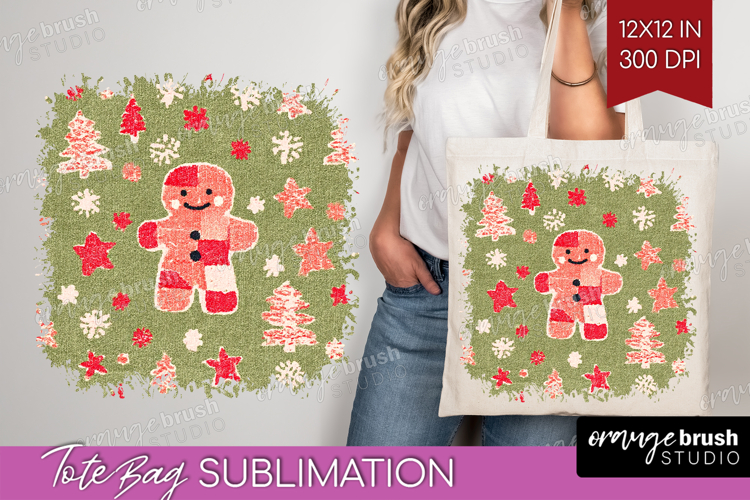 Retro Christmas Tote Bag - Vintage Aesthetic Tote Bag PNG
