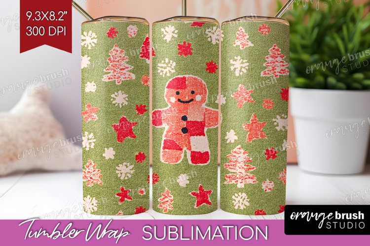 Retro Christmas Tumbler Wrap - Vintage Aesthetic Tumbler PNG