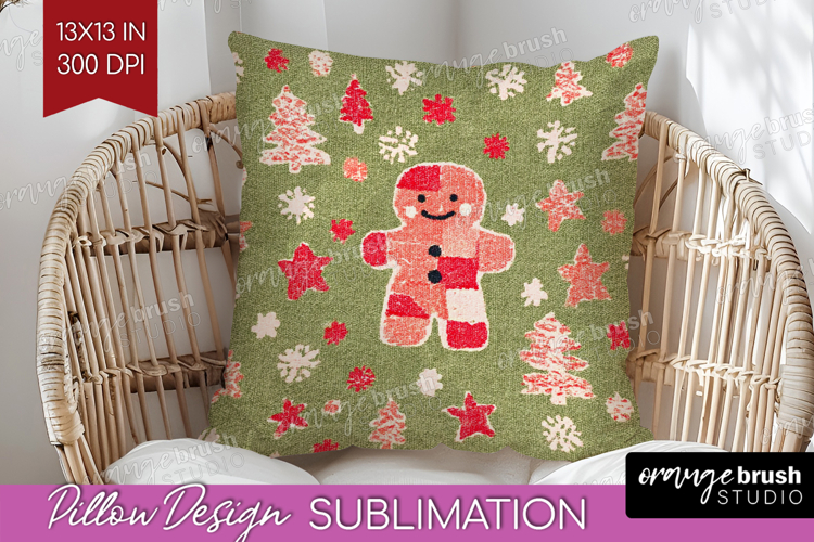 Retro Christmas Pillow Sublimation - Vintage Aesthetic Cover