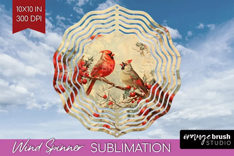 Retro Christmas Wind Spinner PNG - Xmas Holiday Sublimation