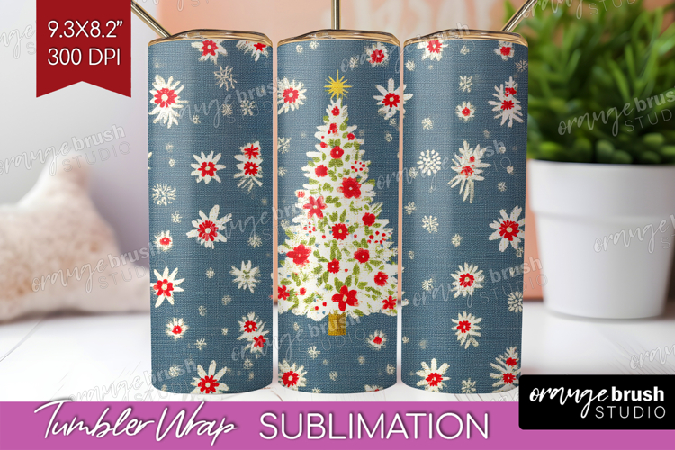 Retro Christmas Tumbler Wrap - Vintage Aesthetic Tumbler PNG