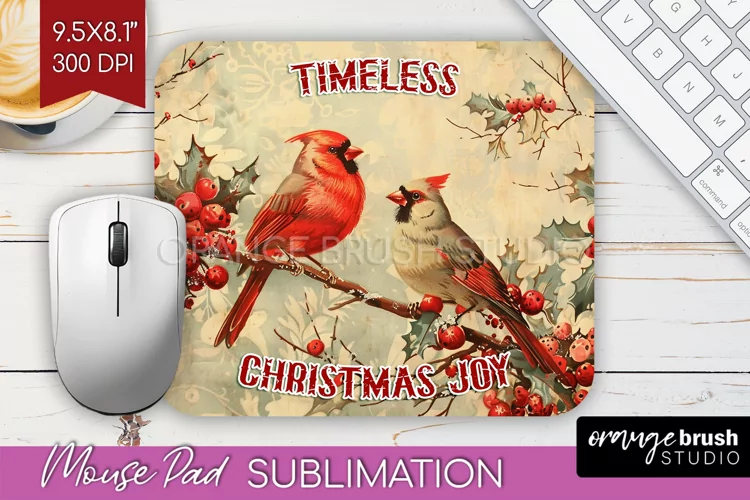 Retro Christmas Mouse Pad Sublimation - Xmas Mousepad PNG