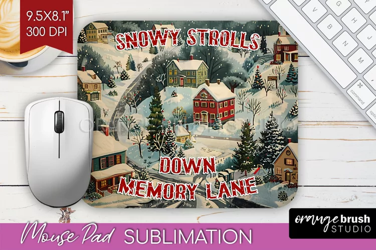 Retro Christmas Mouse Pad Sublimation - Xmas Mousepad PNG
