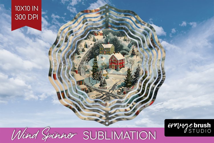 Retro Christmas Wind Spinner PNG - Xmas Holiday Sublimation