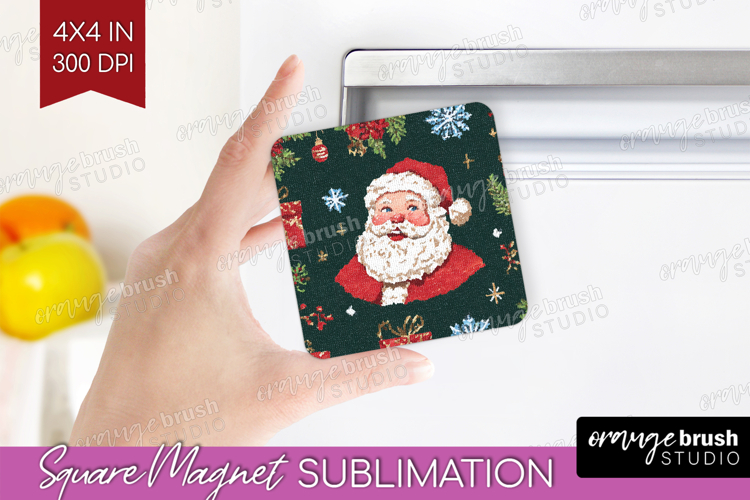 Retro Christmas Magnet Sublimation - Vintage Aesthetic PNG