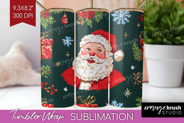 Retro Christmas Tumbler Wrap - Vintage Aesthetic Tumbler PNG