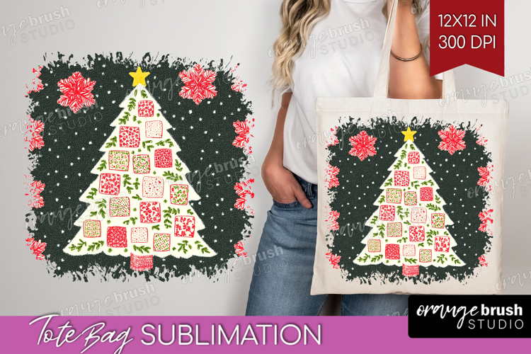 Retro Christmas Tote Bag - Vintage Aesthetic Tote Bag PNG