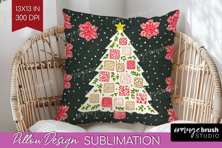 Retro Christmas Pillow Sublimation - Vintage Aesthetic Cover