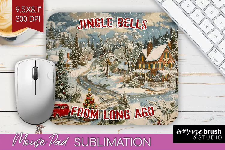 Retro Christmas Mouse Pad Sublimation - Xmas Mousepad PNG