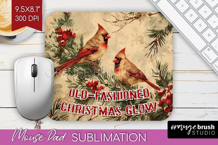 Retro Christmas Mouse Pad Sublimation - Xmas Mousepad PNG