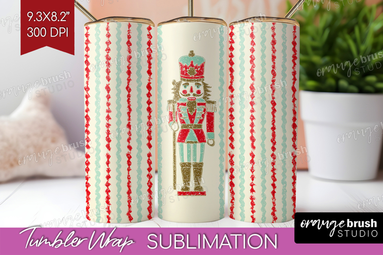 Retro Christmas Tumbler Wrap - Vintage Aesthetic Tumbler PNG