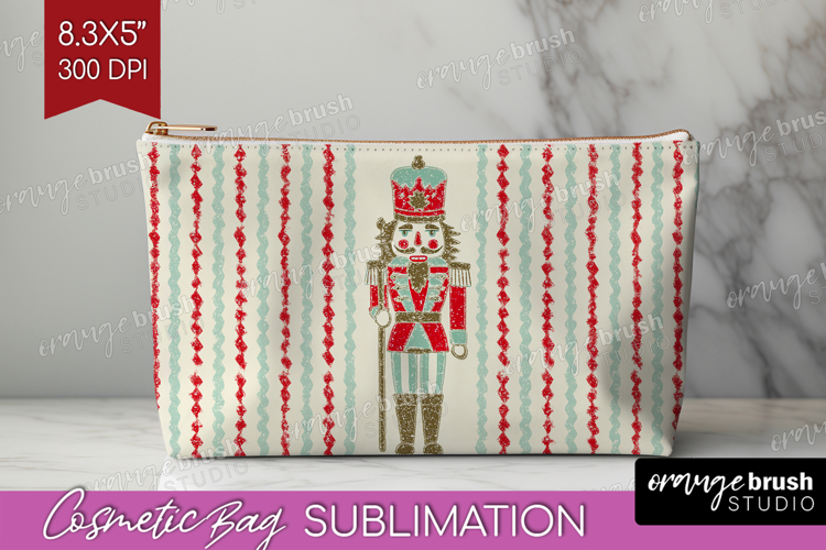 Retro Christmas Cosmetic Bag - Vintage Aesthetic Makeup Bag