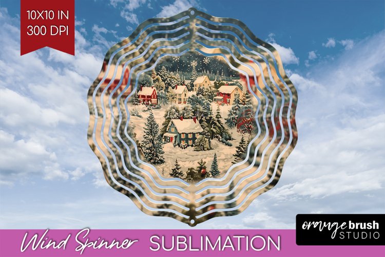 Retro Christmas Wind Spinner PNG - Xmas Holiday Sublimation