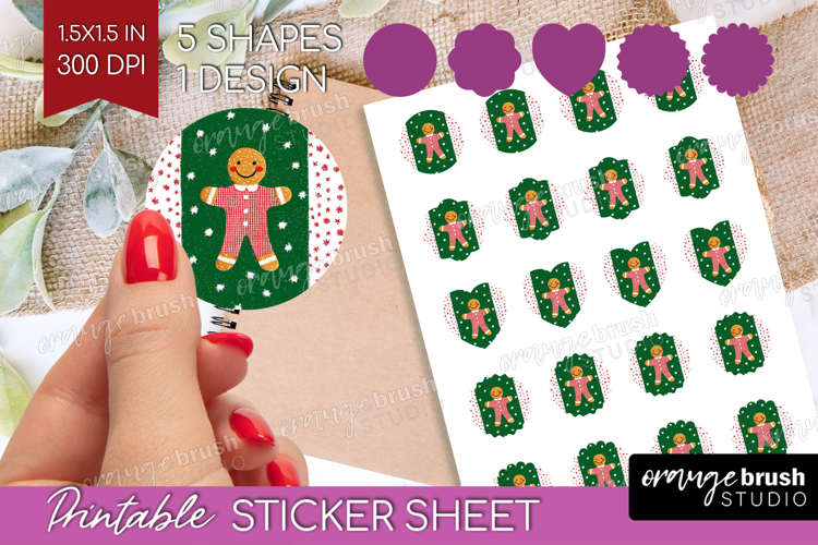 Retro Christmas Round Sticker - Vintage Aesthetic Printable