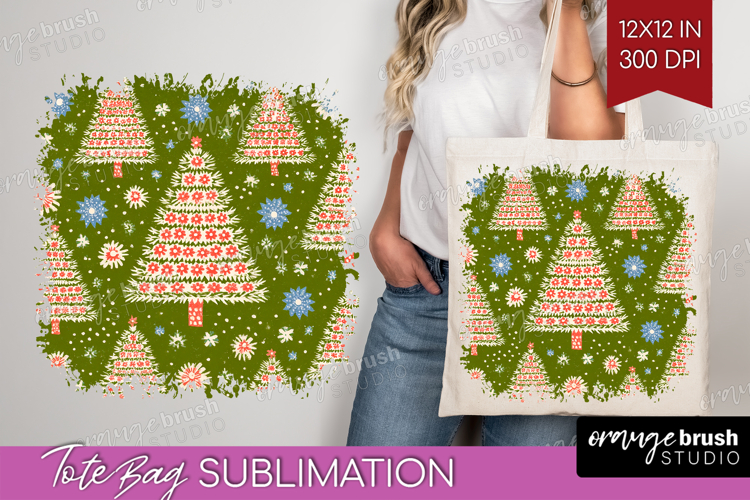 Retro Christmas Tote Bag - Vintage Aesthetic Tote Bag PNG