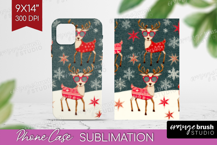Retro Christmas Phone Case PNG - Vintage Aesthetic Case PNG
