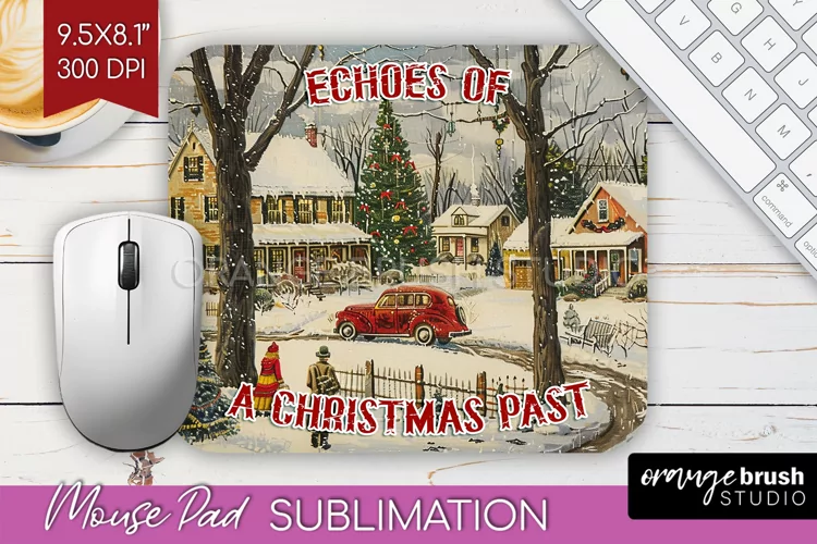 Retro Christmas Mouse Pad Sublimation - Xmas Mousepad PNG