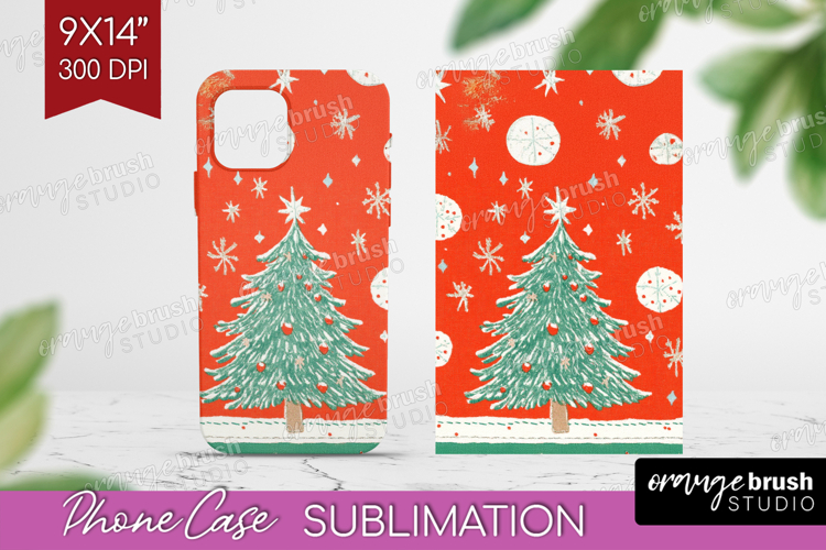 Retro Christmas Phone Case PNG - Vintage Aesthetic Case PNG