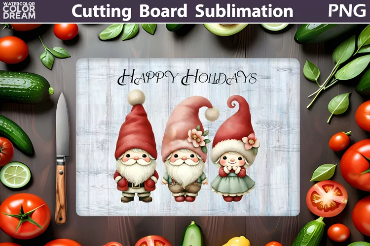 Christmas Gnomes Cutting Board |Merry Christmas Cutting Boar