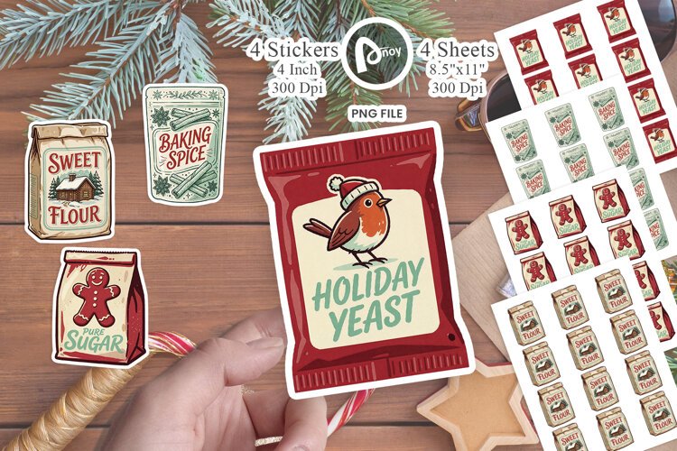 Christmas Baking Sacks Sticker example image 1