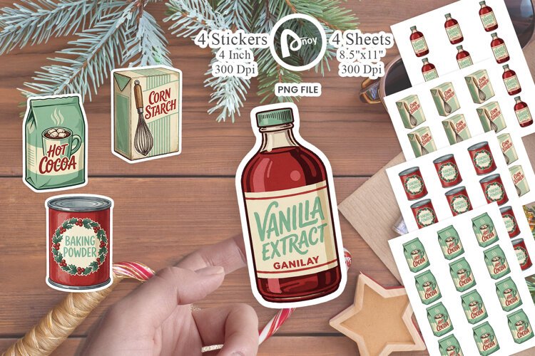 Christmas Baking Sacks Sticker example image 1