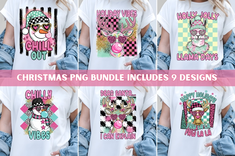 Retro Christmas PNG Bundle