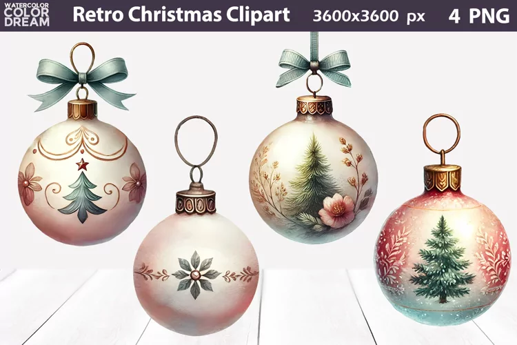 Christmas Bauble Clipart | Vintage Christmas Ornament