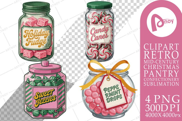 Christmas Sweet Jars Sublimation example image 1