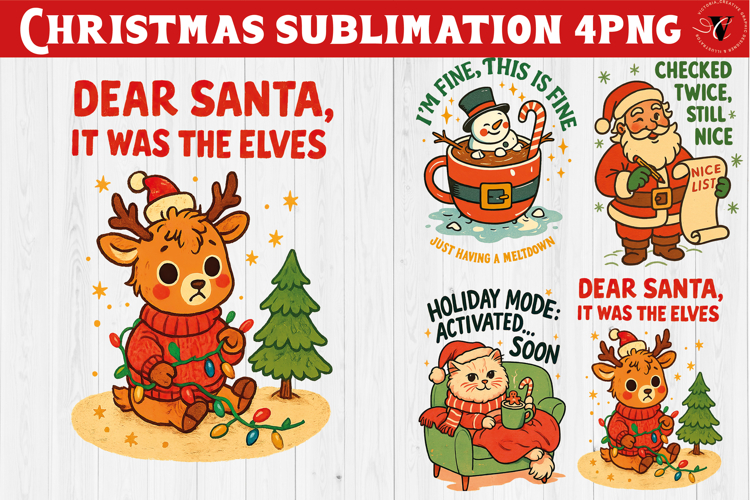 Retro Christmas sublimation | Funny Christmas clipart