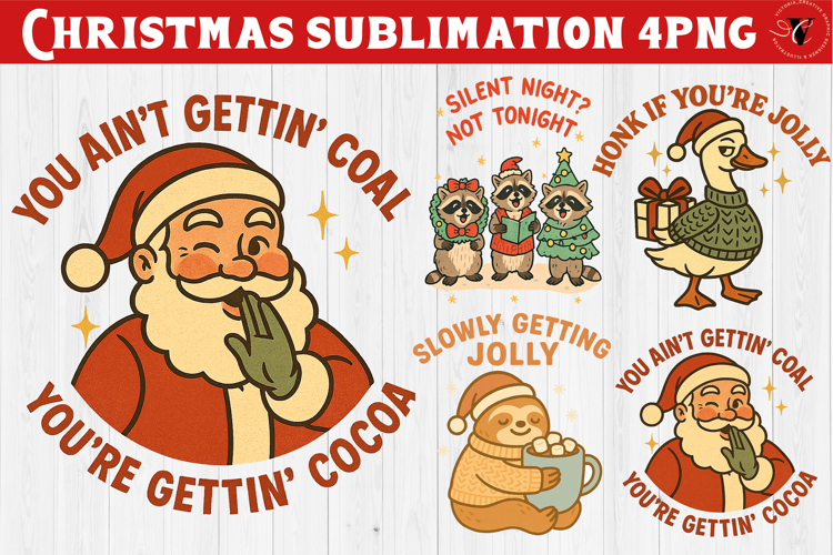 Retro Christmas sublimation | Funny Christmas clipart