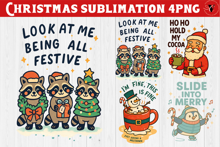 Retro Christmas sublimation | Funny Christmas clipart