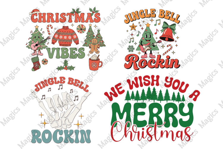 Retro Christmas Design PNG