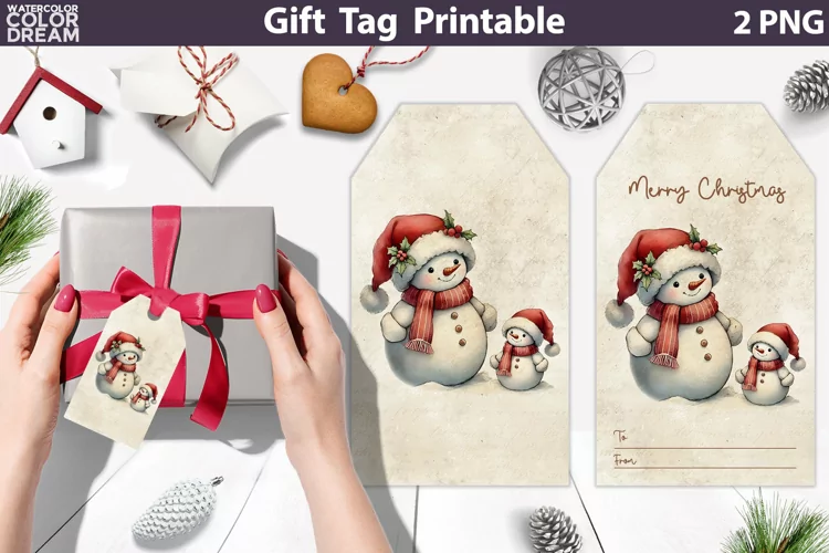 Snowman Gift Tags | Retro Christmas Tag Printable