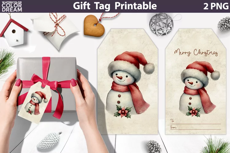 Snowman Gift Tags | Retro Christmas Tag Printable