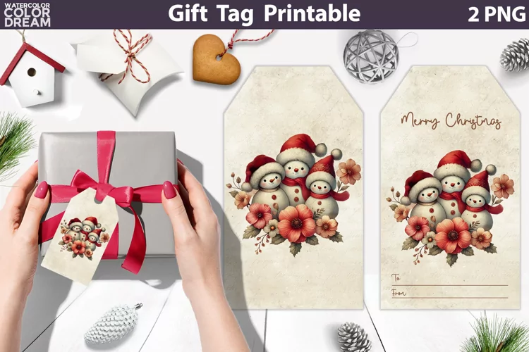 Snowman Gift Tags | Retro Christmas Tag Printable