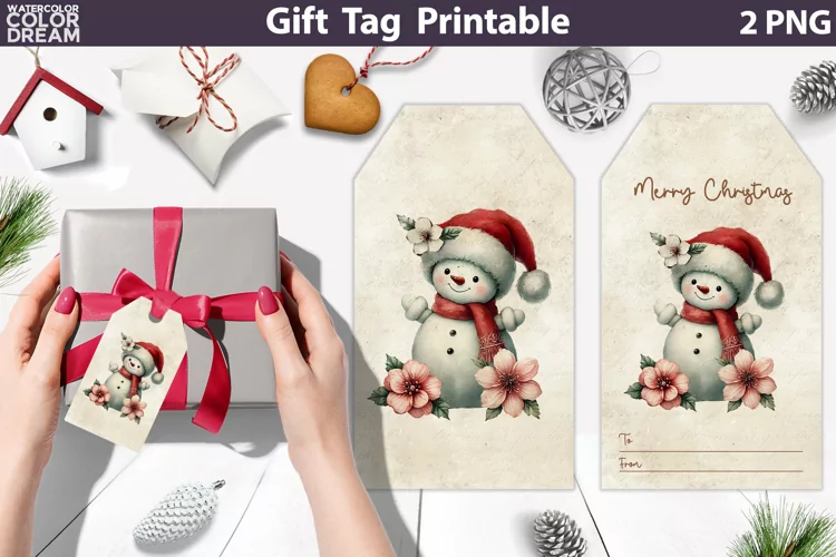Snowman Gift Tags | Retro Christmas Tag Printable