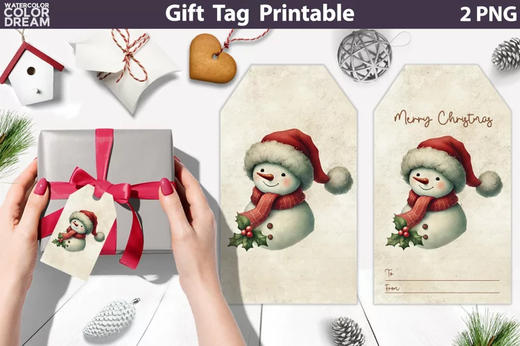 Snowman Gift Tags | Retro Christmas Tag Printable