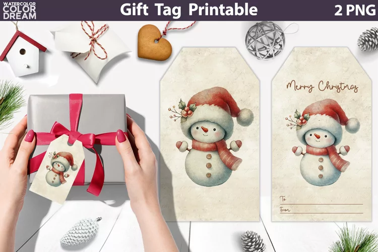 Snowman Gift Tags | Retro Christmas Tag Printable