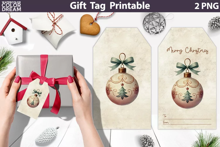 Christmas Bauble Gift Tags | Retro Christmas Tag Printable