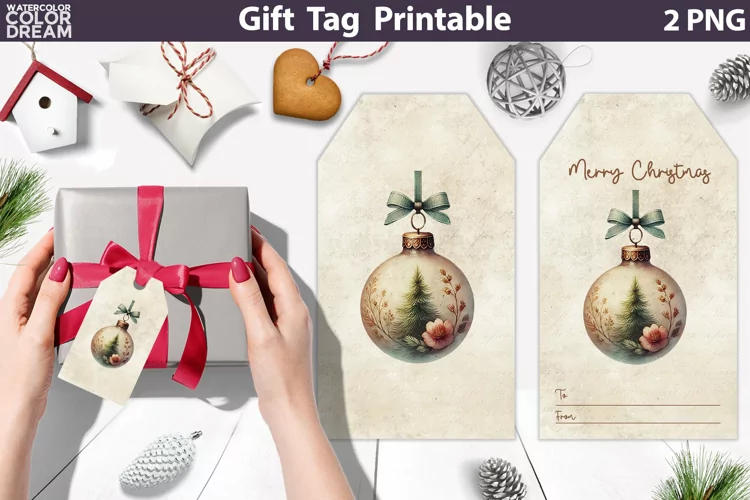 Christmas Bauble Gift Tags | Retro Christmas Tag Printable