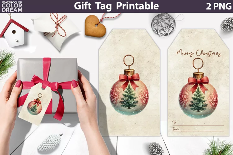 Christmas Bauble Gift Tags | Retro Christmas Tag Printable