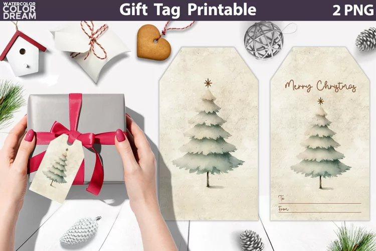Christmas Tree Gift Tags | Retro Christmas Tag Printable