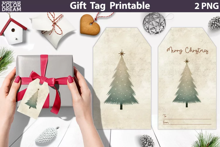 Christmas Tree Gift Tags | Retro Christmas Tag Printable