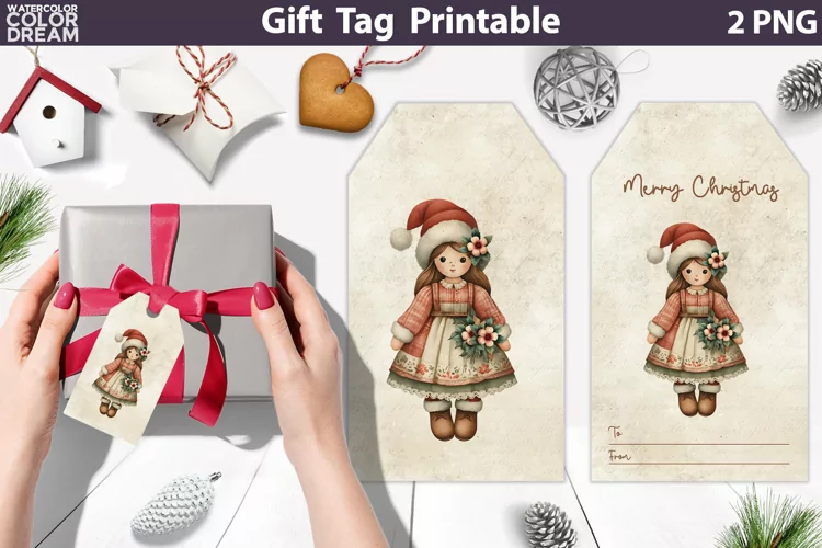Christmas Angel Gift Tags | Retro Christmas Tag